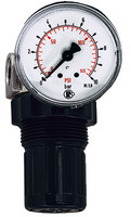 Druckregler (Membrandruckregler ohne Sekundärentlüftung, inkl. Manometer, für Wasser, Druckluft, nicht aggressive Gase)