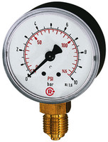 Standardmanometer, Anschluss radial unten